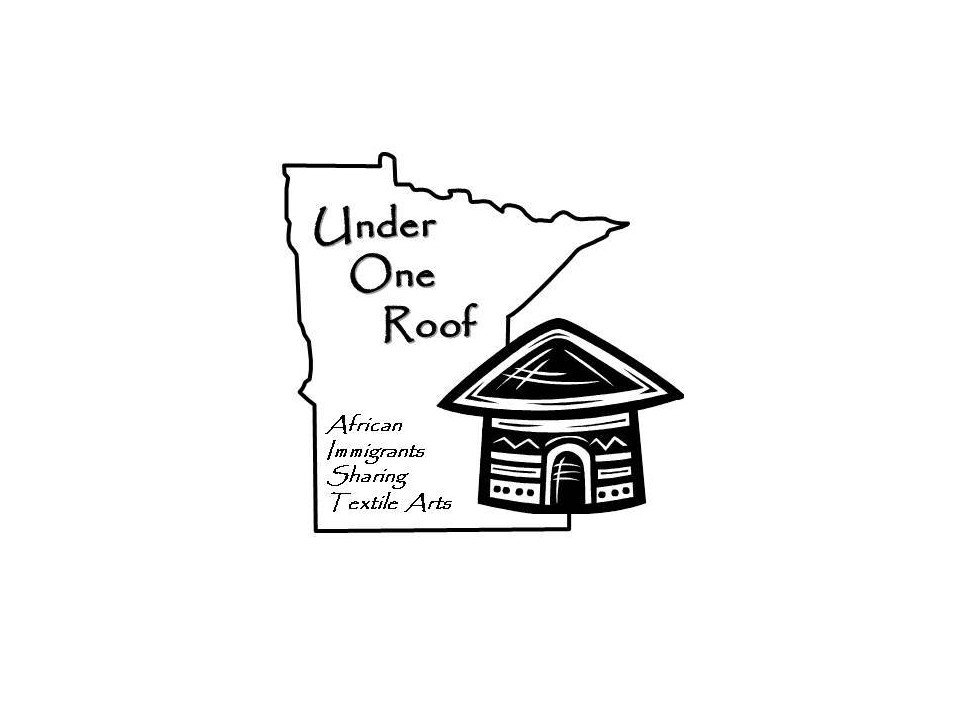 Outline of Minnesota and an illustration of a traditional East African home